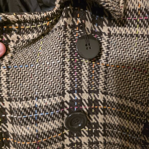 Vintage Brown and Tan Plaid Jacket - Women's XL - Picture 3 of 8